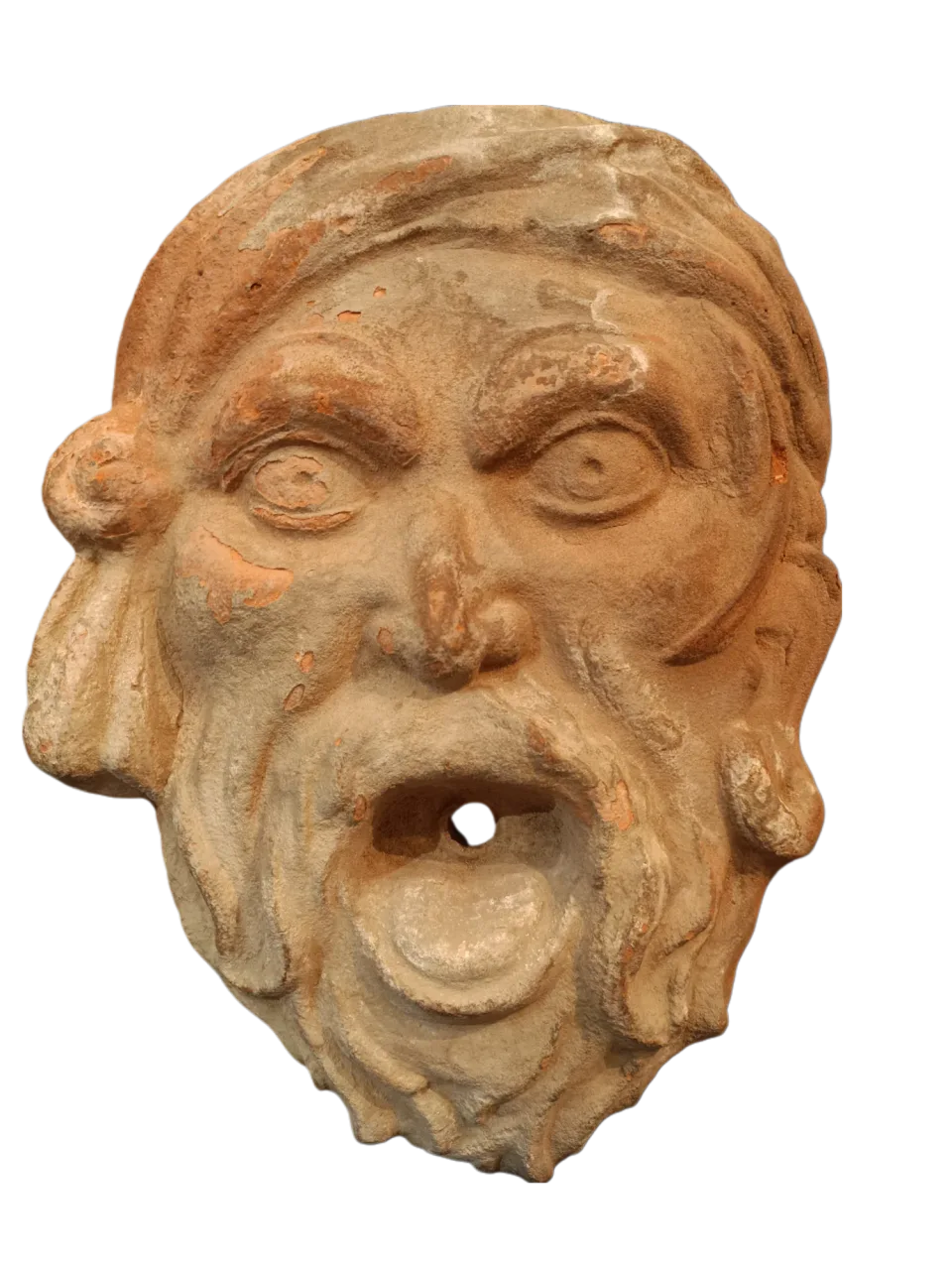 Brunnenmaskaron mit der Darstellung von Bacchus oder Silen aus Terrakotta, 18. Jahrhundert